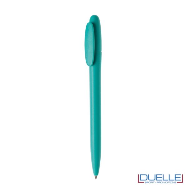 Penna in plastica colore coprente satinato personalizzata azzurro atollo