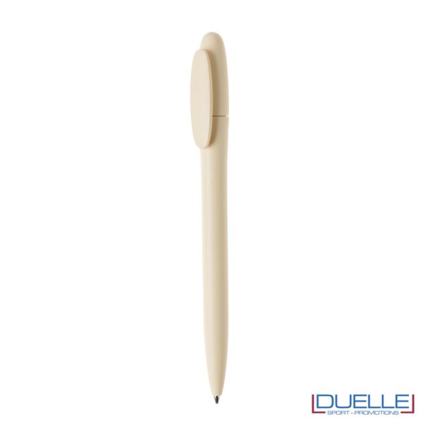 Penna in plastica colore coprente satinato personalizzata beige