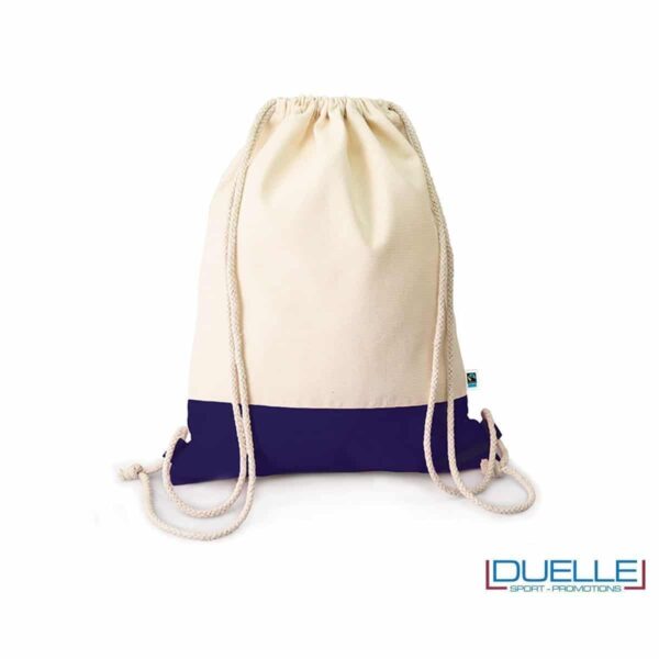 Zainetto in cotone biologico fairtrade® colore blu navy