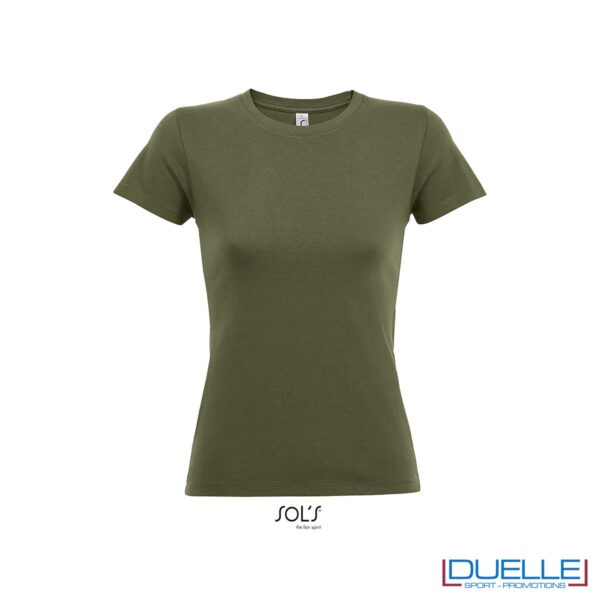 t-shirt da donna in colore verde militare personalizzate