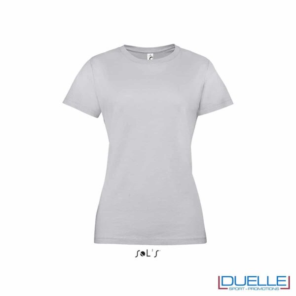 Maglietta personalizzata economica in colore grigio cenere da donna
