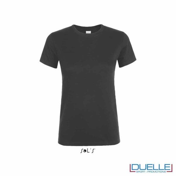 T-shirt personalizzata economica in colore grigio scuro da donna