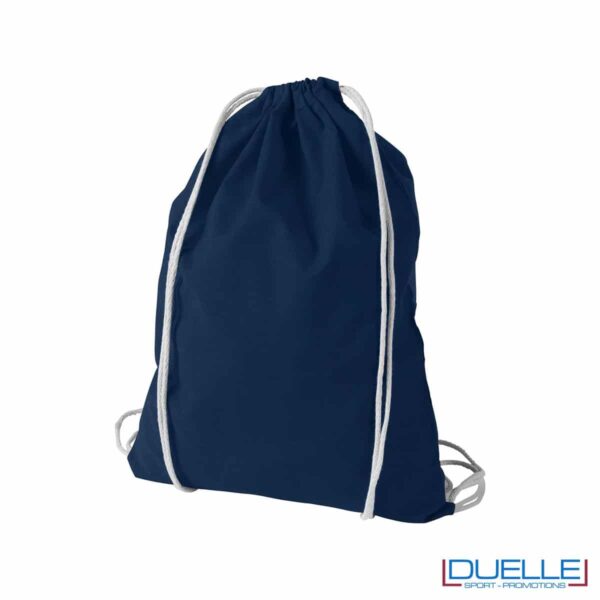 Zainetto economico in cotone colore blu navy personalizzabile