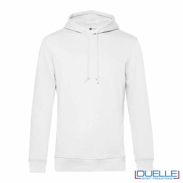 Felpa in cotone e R-PET con cappuccio bianco
