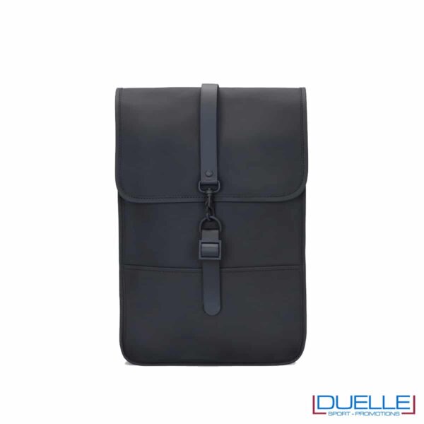 Backpack mini Rains® colore nero personalizzato