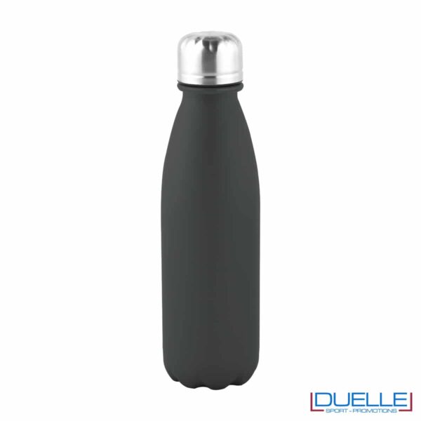 Bottiglia in alluminio 500ml finitura opaca colore nero tappo acciaio