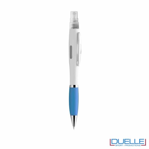 Penna spray per liquido igienizzante colore azzurro