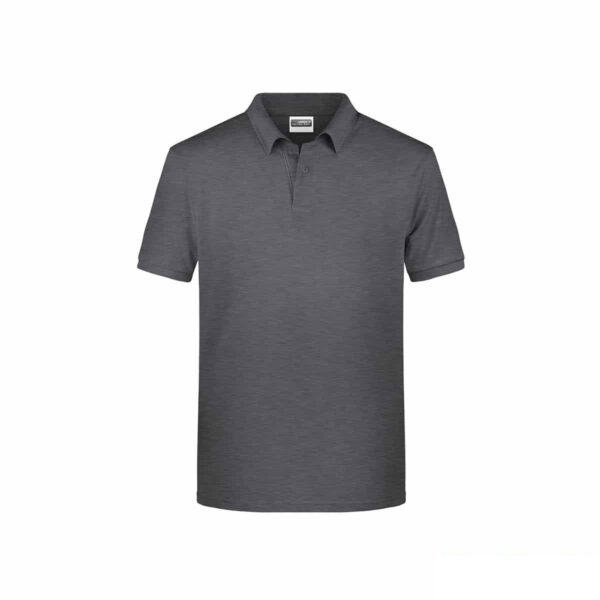 Polo ecologica 100% cotone organico colore nero melange