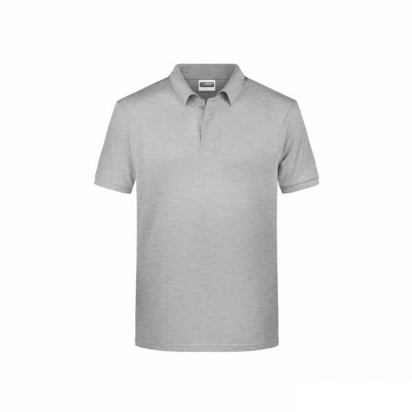 Polo ecologica 100% cotone organico colore grigio melange