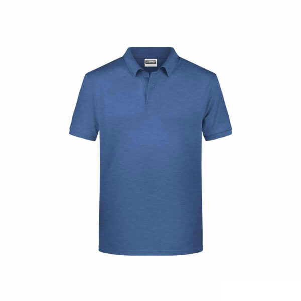 Polo ecologica 100% cotone organico colore denim melange
