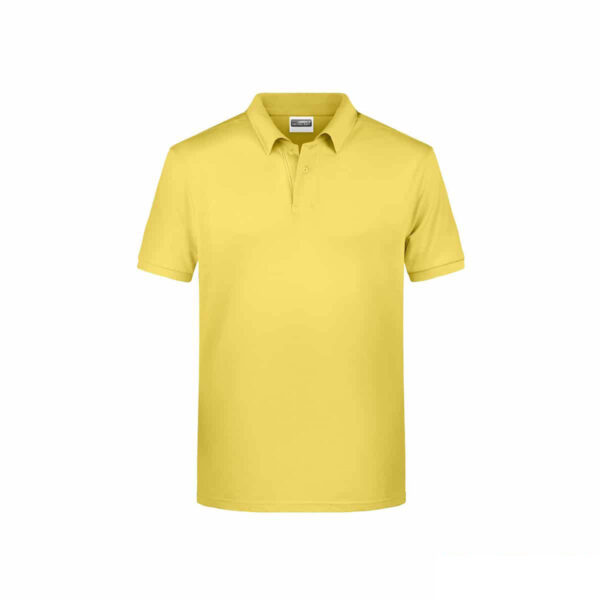 Polo ecologica 100% cotone organico colore giallo chiaro