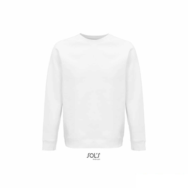 Felpa girocollo in cotone biologico colore bianco personalizzata