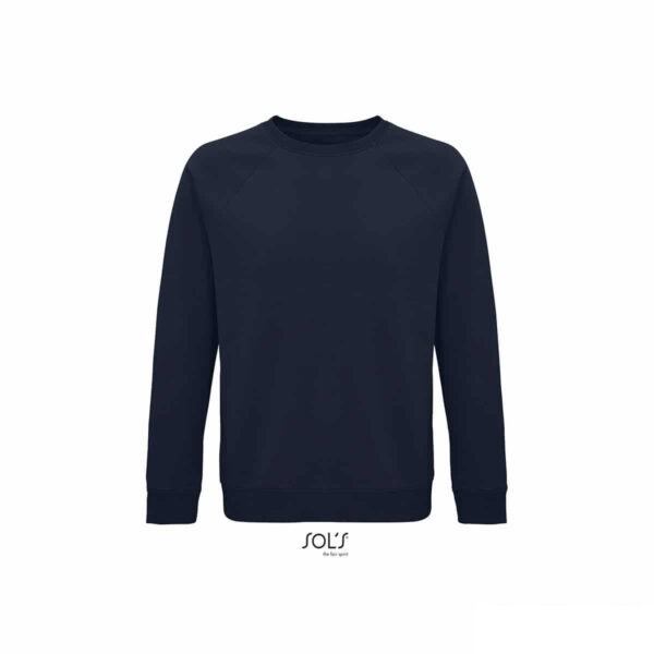 Felpa girocollo in cotone biologico colore blu oltremare personalizzata