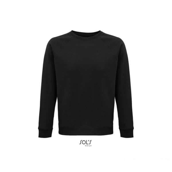 Felpa girocollo in cotone biologico colore nero personalizzata
