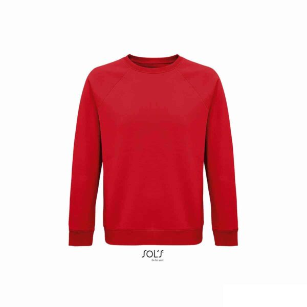 Felpa girocollo in cotone biologico colore rosso personalizzata