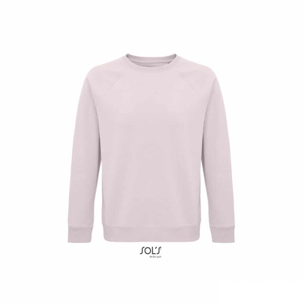 Felpa girocollo in cotone biologico colore rosa pallido personalizzata