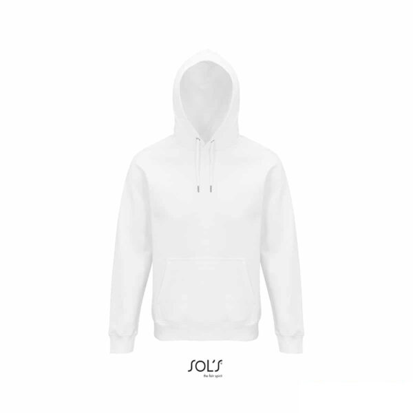 Felpa con cappuccio in cotone bio e R-pet colore bianco