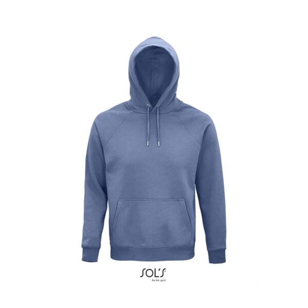 Felpa con cappuccio in cotone bio e R-pet colore blu