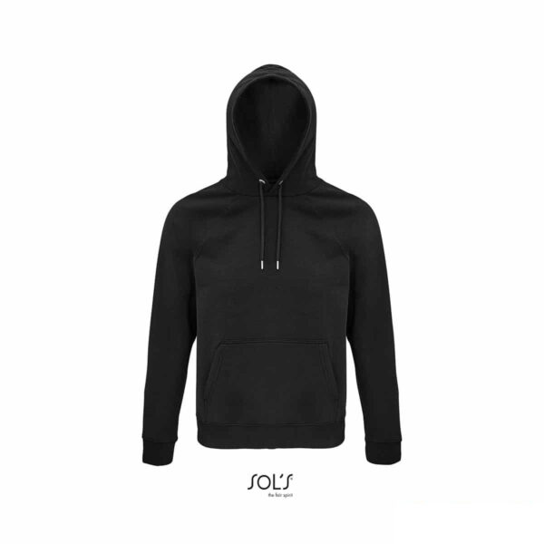 Felpa con cappuccio in cotone bio e R-pet colore nero