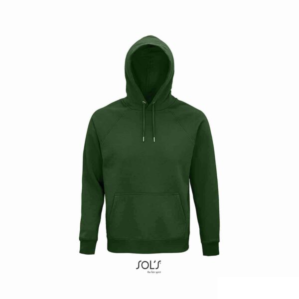 Felpa con cappuccio in cotone bio e R-pet colore verde