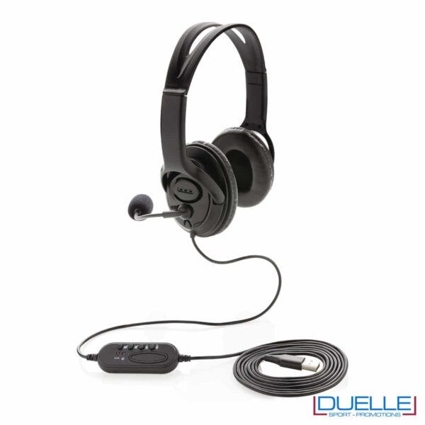 Cuffie con cavo USB e microfono leggere e pratiche