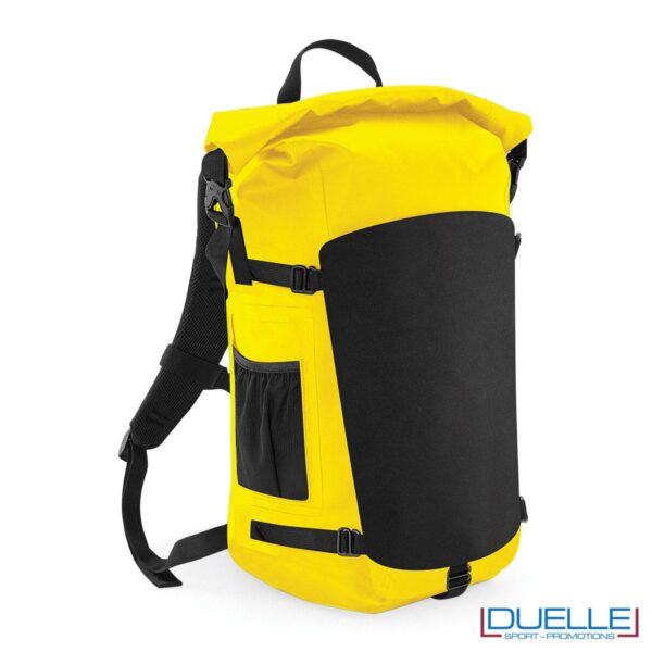 Zaino impermeabile in PVC colore giallo pannello frontale staccabile