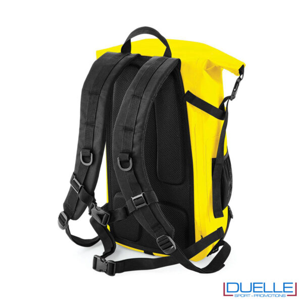 Zaino impermeabile schiena imbottita colore giallo personalizzato