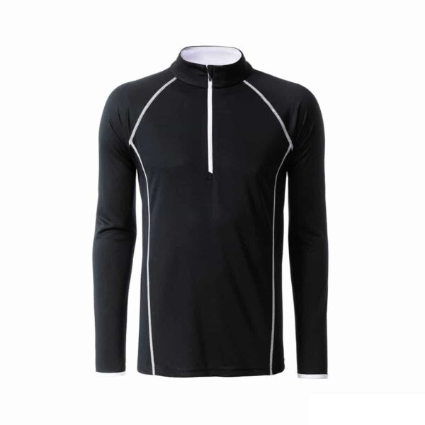 T-shirt manica lunga con zip colore nero personalizzata