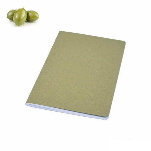 Quaderno carta riciclata con residui della lavorazione delle olive