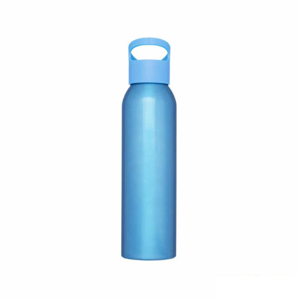 Borraccia alluminio colore azzurro con tappo in plastica