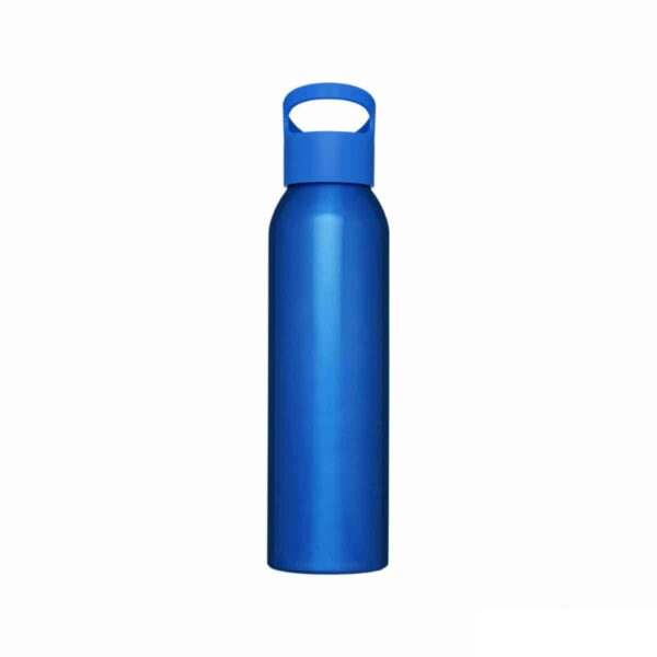 Borraccia alluminio colore blu con tappo in plastica