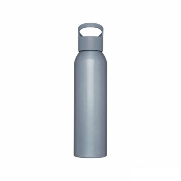 Borraccia alluminio colore grigio con tappo in plastica
