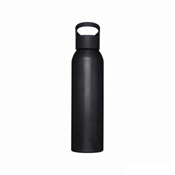 Borraccia alluminio colore nero con tappo in plastica