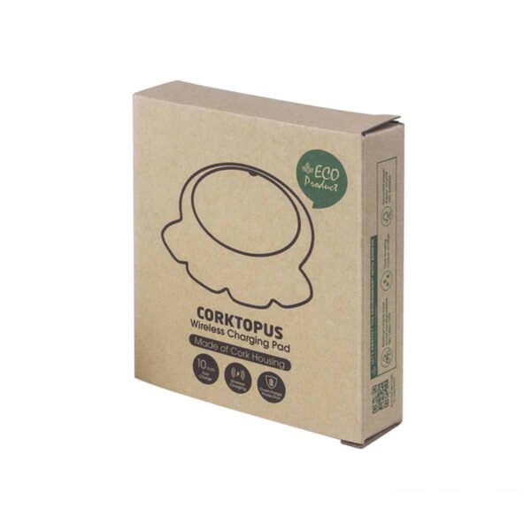 Confezione per caricabatterie wireless eco in sughero personalizzabile