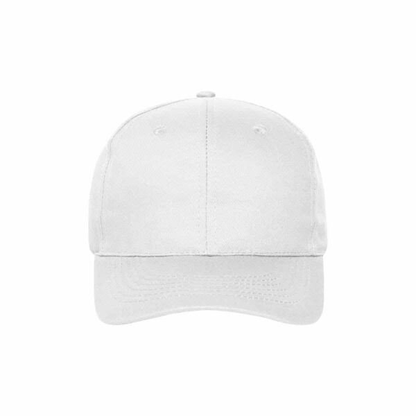 Cappellino cotone organico 6 pannelli colore bianco