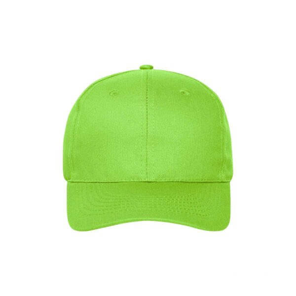 Cappellino cotone organico 6 pannelli colore verde lime