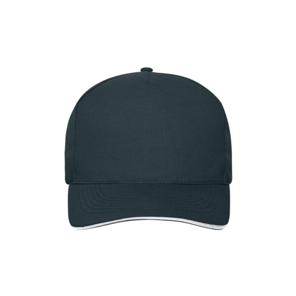 Cappello 100% cotone organico 5 pannelli colore blu navy personalizzato