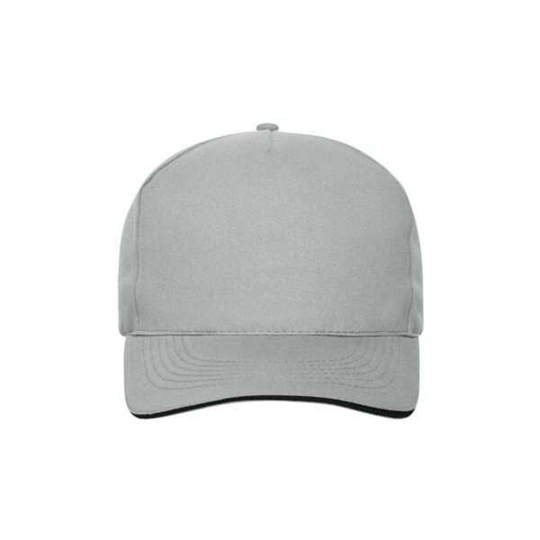 Cappello 100% cotone organico 5 pannelli colore grigio personalizzato
