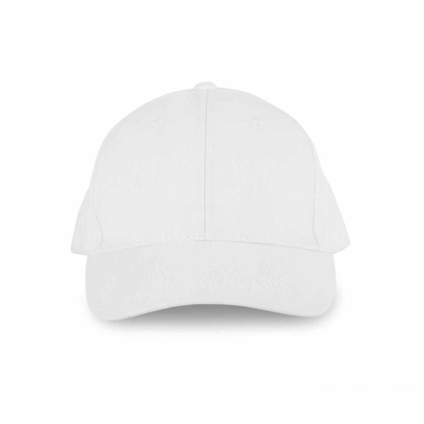 Cappellino in cotone biologico personalizzato con ricamo colore bianco