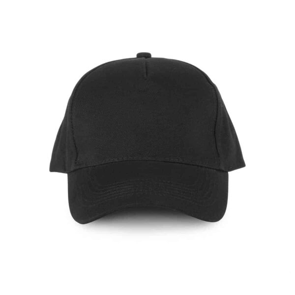 Cappellino 5 pannelli cotone bio 100% colore nero personalizzabile con stampa