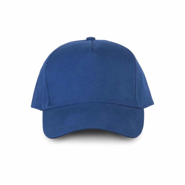 Cappellino 5 pannelli cotone bio 100% colore blu royal personalizzabile con stampa