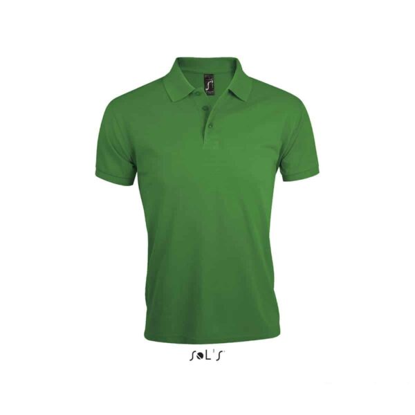 Maglia polo poliestere e cotone verde con logo