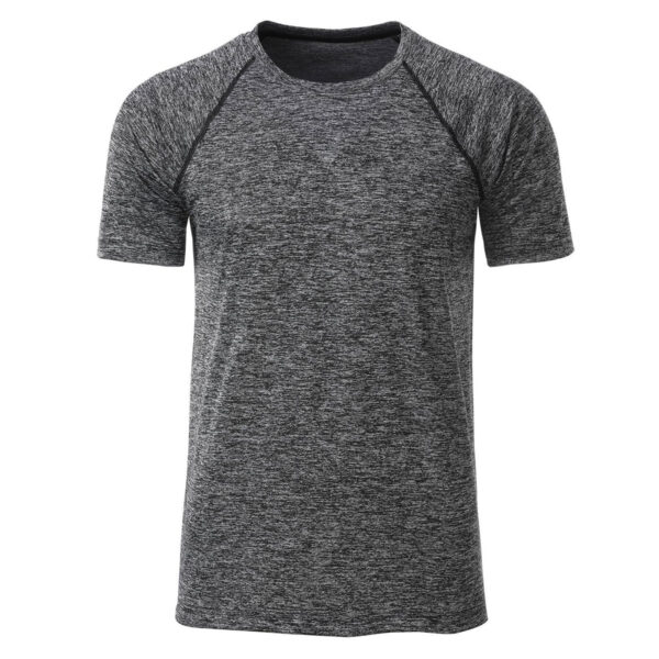 maglia nero melange sport uomo