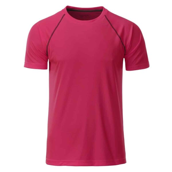 maglia rosa fluo fitness uomo