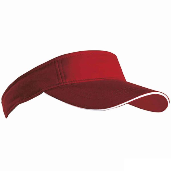 visiera rossa e nera sportiva