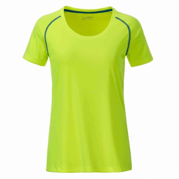 maglietta traspirante da donna giallo fluo