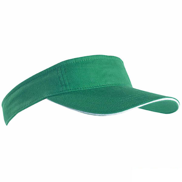cappello con visiera a sandwich verde e bianco