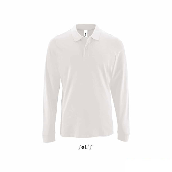 polo bianca manica lunga da uomo cotone 180gr