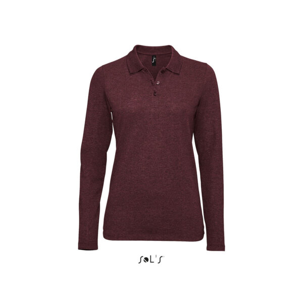 maglia polo femminile bordeaux manica lunga cotone 180gr