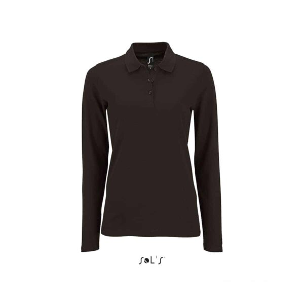 polo nera da donna in cotone piqué
